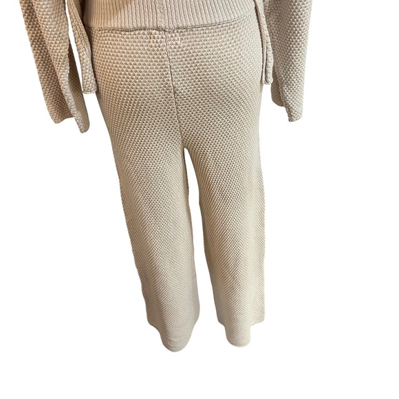 Bluivy‎ S01664 Cotton Knit Lounge Set Waffle Top Pants Two Piece Beige Medium - Picture 11 of 12